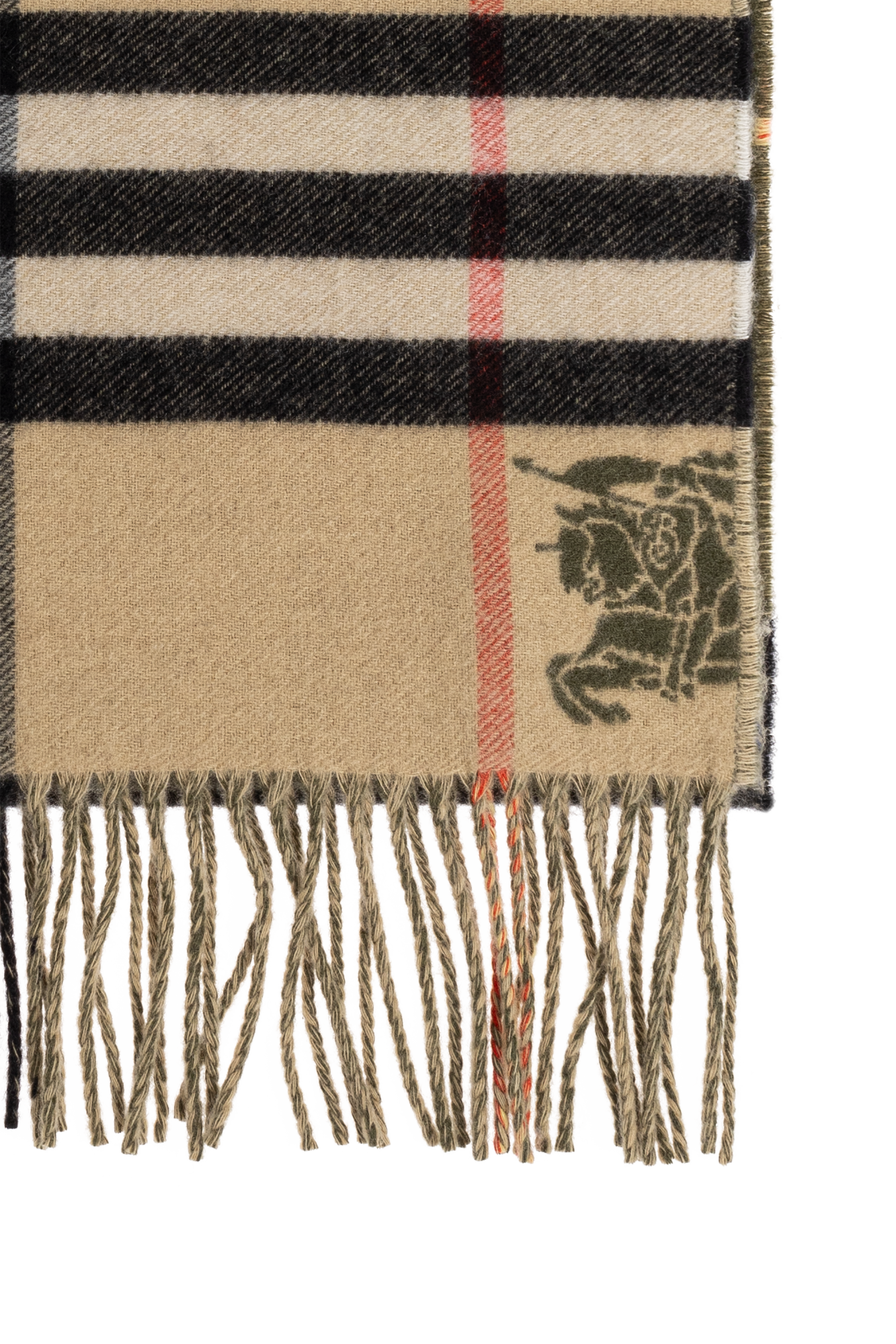 Multikolor Kaszmirowy szal ze wzorem w kratę Burberry